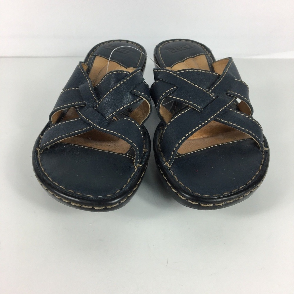 Born Slide Sandal Women Size 8 Blue Leather Shoes - Picture 5 of 8